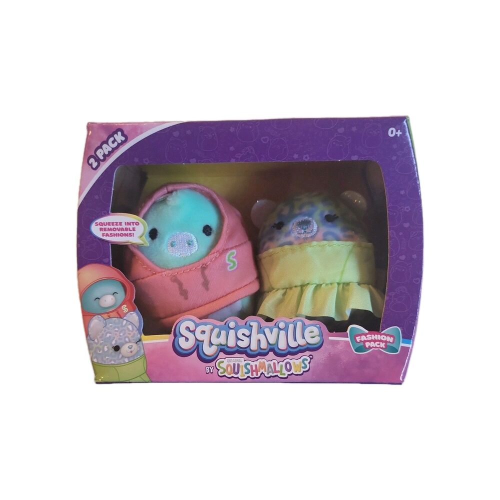 NIB* Squishmallows: Squishville Fashion Pack Lindsay & Miles 2'' Soft Plush